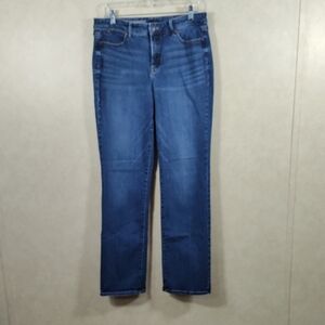 03146 Talbots Flawless dark wash High Rise Barely Boot jeans 10L 10 Long